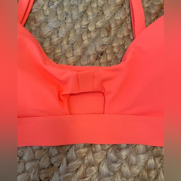 TiniBikini Bright Coral Orange Cut Out Bikini Size L - Picture 3 of 6